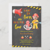 Chalkboard Little Firefighter met foto Kaart (Voorkant)