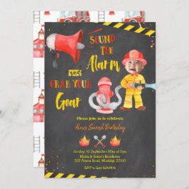 Chalkboard Little Firefighter met foto Kaart