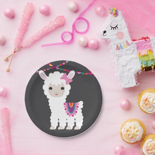 Chalkboard Little Llama Alpaca Party Borden Papieren Bordje (Feest)