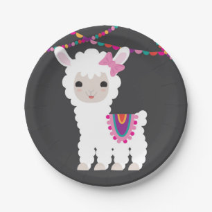 Chalkboard Little Llama Alpaca Party Borden Papieren Bordje