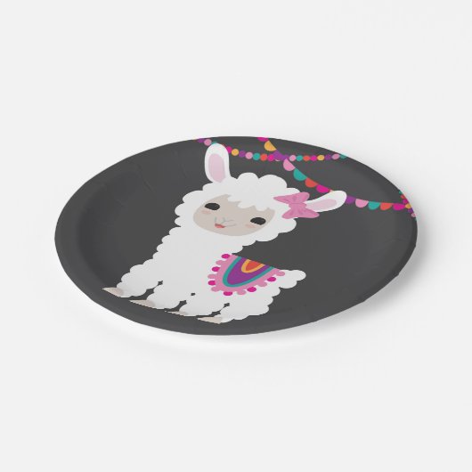 Chalkboard Little Llama Alpaca Party Borden Papieren Bordje (Gekanteld)