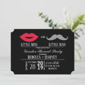 Chalkboard Little man of Little Miss Gender Reveal Kaart (Staand voorkant)