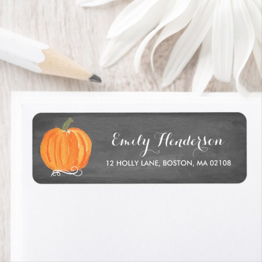 Chalkboard Little Pumpkin Adreslabel Etiket (Insitu)