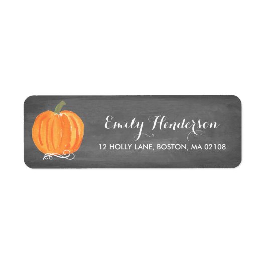 Chalkboard Little Pumpkin Adreslabel Etiket (Voorkant)