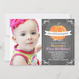 Chalkboard Little Pumpkin Birthday Kaart