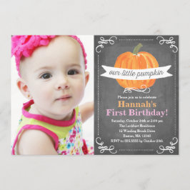 Chalkboard Little Pumpkin Birthday Kaart