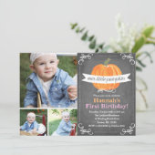 Chalkboard Little Pumpkin Birthday Kaart (Staand voorkant)