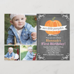 Chalkboard Little Pumpkin Birthday Kaart