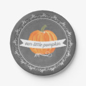 Chalkboard Little Pumpkin Birthday Paper Bord (Voorkant)