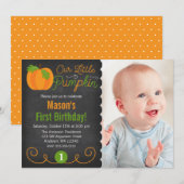 Chalkboard Little Pumpkin Green Sinaasappel Verjaa Kaart (Voorkant / Achterkant)