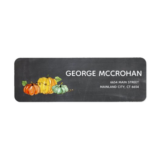 Chalkboard Little Pumpkin Halloween Return Address Etiket (Voorkant)