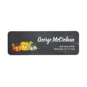 Chalkboard Little Pumpkin Halloween Return Address Etiket