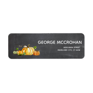Chalkboard Little Pumpkin Halloween Return Address Etiket