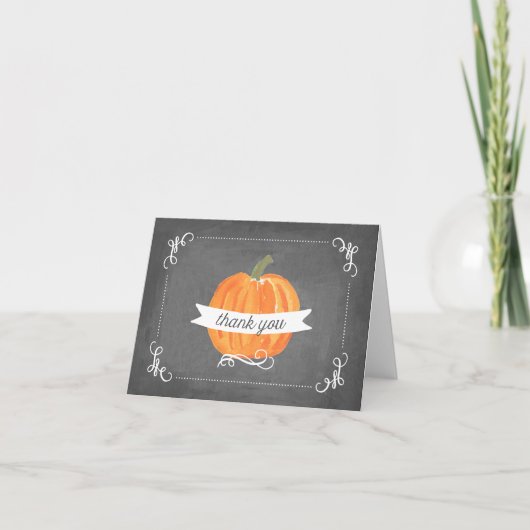 Chalkboard Little Pumpkin Hartelijk dank Bedankkaart (Voorkant)