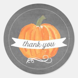 Chalkboard Little Pumpkin Hartelijk dank voor de s Ronde Sticker