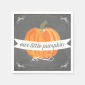 Chalkboard Little Pumpkin Verjaardag Servet (Voorkant)