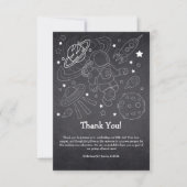 Chalkboard Little Space Explorer Baby shower Bedankkaart (Voorkant)