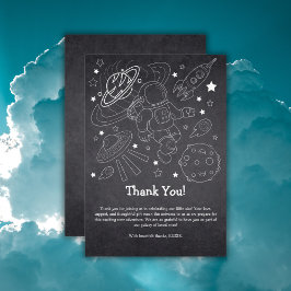 Chalkboard Little Space Explorer Baby shower Bedankkaart