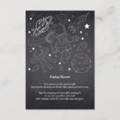 Chalkboard Little Space Explorer Baby shower Informatiekaartje (Voorkant)