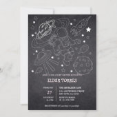 Chalkboard Little Space Explorer Baby shower Kaart (Voorkant)