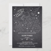 Chalkboard Little Space Explorer Baby shower Kaart (Voorkant)