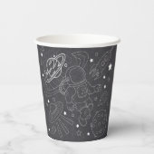 Chalkboard Little Space Explorer Baby shower Papieren Bekers (Achterkant)