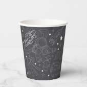 Chalkboard Little Space Explorer Baby shower Papieren Bekers (Voorkant)