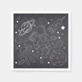 Chalkboard Little Space Explorer Baby shower Servet (Voorkant)