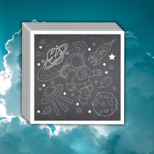 Chalkboard Little Space Explorer Baby shower Servet