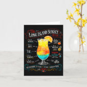 Chalkboard Long Island Sunset tail Recipe Trocal Kaart (Gele Bloem)