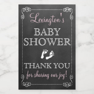 Chalkboard Look Baby shower Bedankt Gast Favor Voedselcontainer Etiket