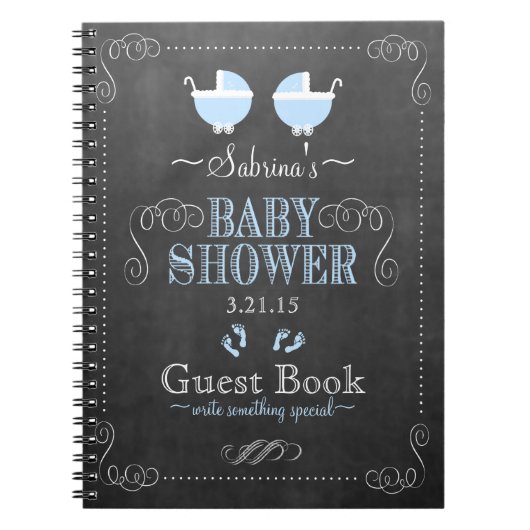  Chalkboard look- Baby shower Guest Book- Notitieboek (Voorkant)