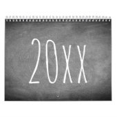 Chalkboard look Black and White Text Modern 2020 Kalender (Hoes)