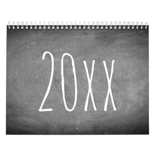 Chalkboard look Black and White Text Modern 2020 Kalender (Hoes)