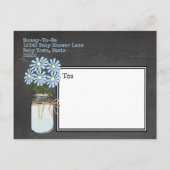 Chalkboard Look Blue Baby shower Invitation | Uitnodiging Briefkaart (Achterkant)