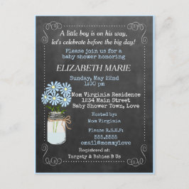 Chalkboard Look Blue Baby shower Invitation | Uitnodiging Briefkaart