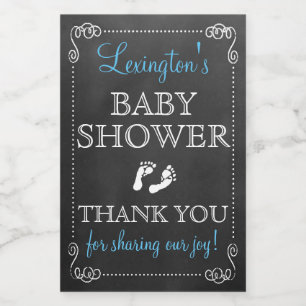 Chalkboard Look Boy Baby shower Gast Favor Voedselcontainer Etiket