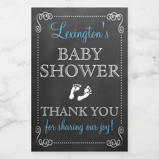 Chalkboard Look Boy Baby shower Gast Favor Voedselcontainer Etiket (Enkel label)