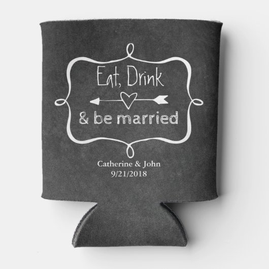 Chalkboard Look Bruiloft Koelbox Blikjeskoeler (Voorkant)