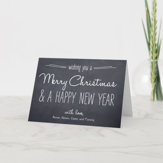 Chalkboard Look Christmas Wenskaart Feestdagen Kaart (Voorkant)