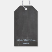 Chalkboard Look Country Mason Jar Blauwe Bloemen Cadeaulabel (Achterkant)