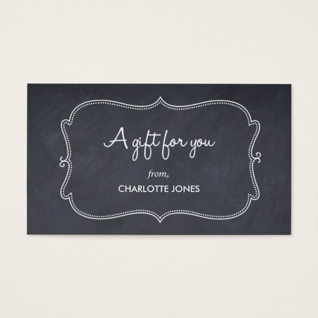 Chalkboard Look Custom Gift Labels Visitekaartje (Voorkant)
