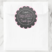 Chalkboard look grillig roze Baby shower gunst Ronde Sticker (Tas)