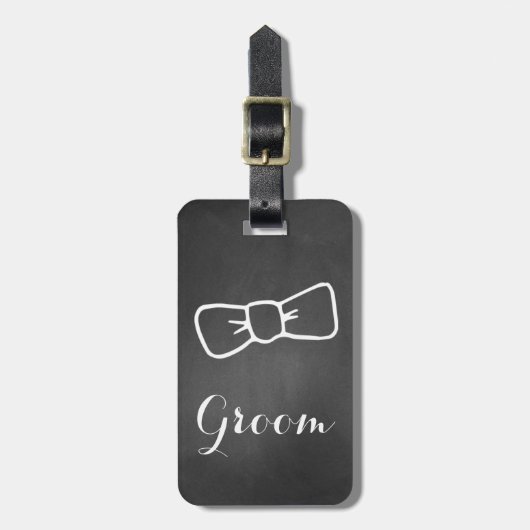 Chalkboard look Groom Bagagelabel (Voorkant verticaal)
