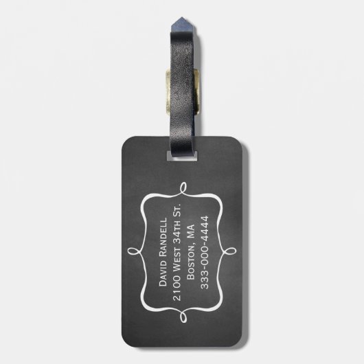 Chalkboard look Groom Bagagelabel (Achterkant verticaal)