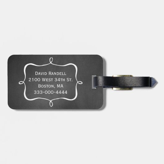 Chalkboard look Groom Bagagelabel (Achterkant horizontaal)
