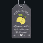 Chalkboard Look Limoncello Bottle Hang Label | Cadeaulabel<br><div class="desc">Geef het geschenk van zelfgemaakte Limoncello likeur. Dit geschenk label shows het woord Limoncello in een krijtbord look lettertype op een krijtbord afbeelding achtergrond. Pas het lettertype en de tekstkleur aan. Een chique en trendy uitstraling, voor een elegant zelfgemaakt cadeau of een rustieke zomer bruiloft gast dank je wel gunst....</div>