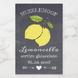Chalkboard Look Limoncello Klein Flesetiket | Voedselcontainer Etiket