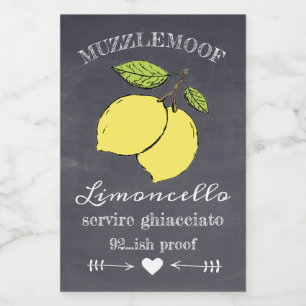 Chalkboard Look Limoncello Klein Flesetiket Voedselcontainer Etiket