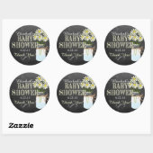 Chalkboard Look Mason Jar- Geel Baby shower Ronde Sticker (Vel)